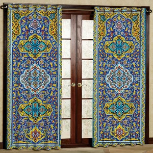 پرده مدل کاشی هازان پانچی کد 1391 سایز 140x200 سانتی متر
