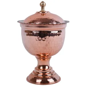 قندان مسی سنونی طرح بلوطی پایه دار مدل 00-29
