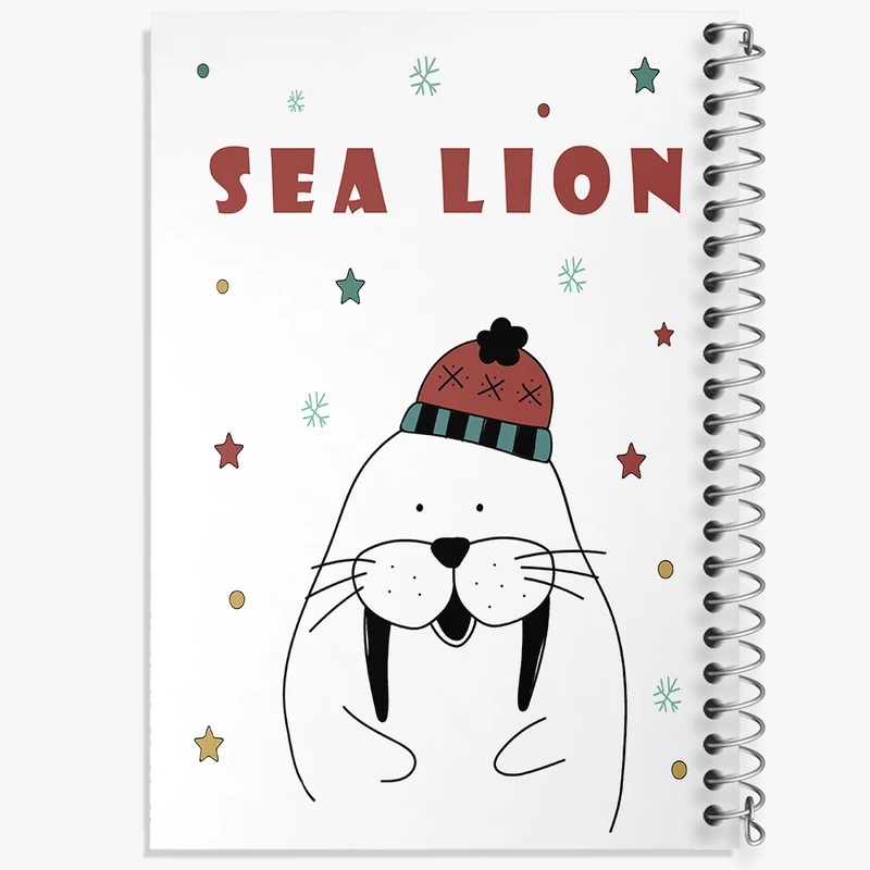 دفتر نقاشی 50 برگ خندالو طرح شیر دریایی کیوت کد N2573