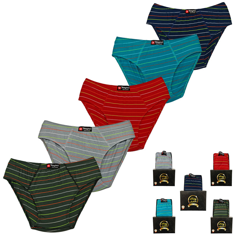 شورت اسلیپ مردانه پوشاک ناطقیان مدل سوپر نخ پنبه کد 20 مجموعه 5 عددی