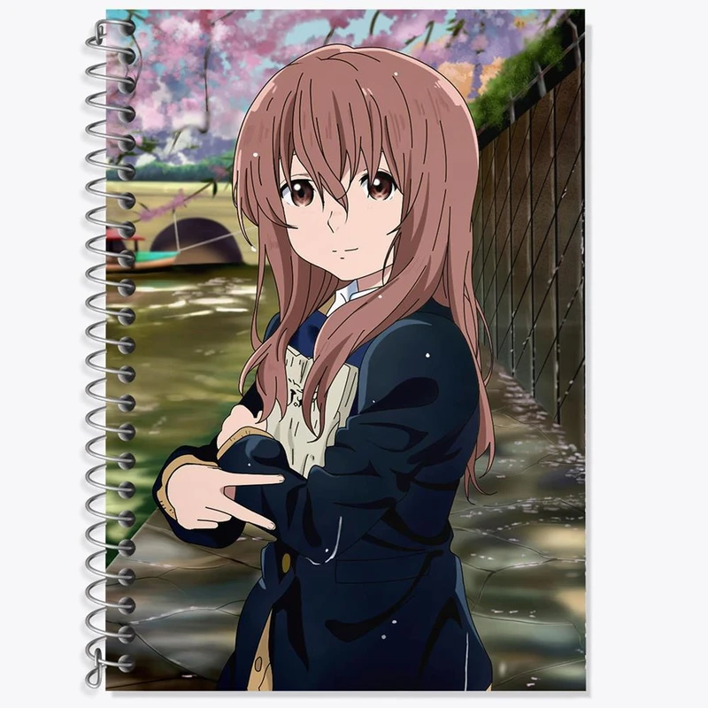 دفتر زبان 50 برگ خندالو مدل دو خط طرح شوکو نیشیمیا انیمه سایلنت ویس A Silent Voice کد 15805