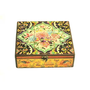 جعبه چوبی زیورآلات وندا طرح کاشی