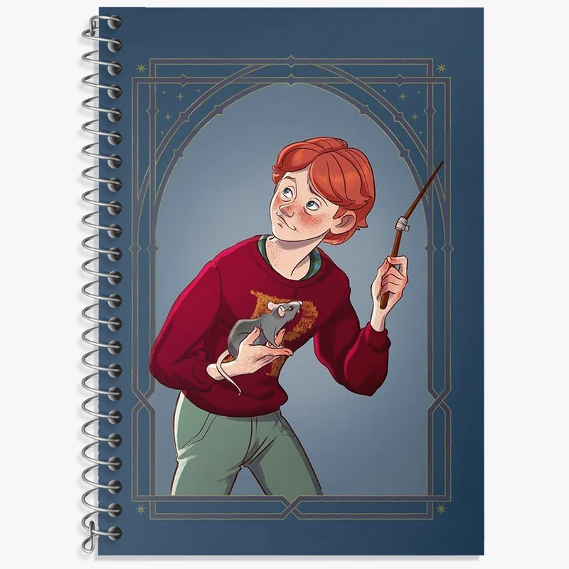 دفتر زبان 50 برگ خندالو مدل دو خط طرح ویزلی هری پاتر (Harry Potter) کد N2423