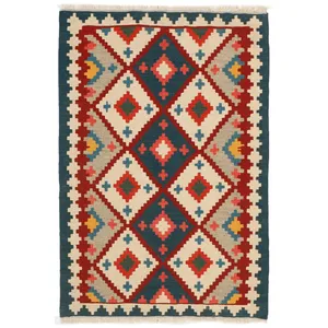 گلیم دستبافت یک متری مدرن فرش مدل قشقایی کد 2205