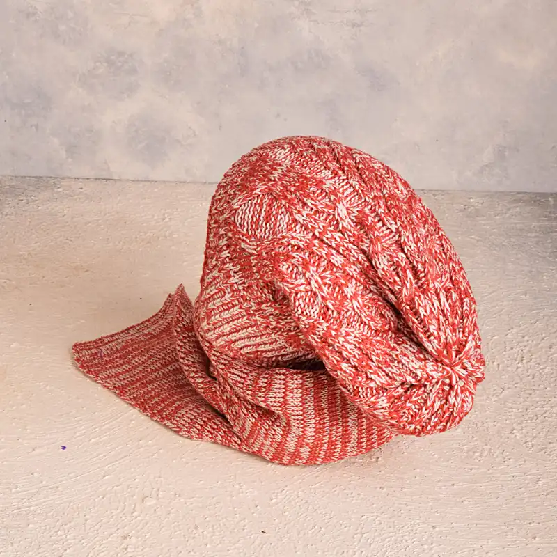 ست کلاه و شال گردن بافتنی بچگانه مدل S-006