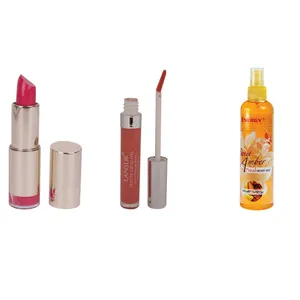 پک آرایشی استاویتا طرح 52 مجموعه 3 عددی: اسپری بدن انرژی مدل Sweet Amber حجم 200 میلی لیتر و رژ لب جامد لنسور سری Permanent Watery شماره04 و رژ لب مایع لنسور سری Matte شماره 18