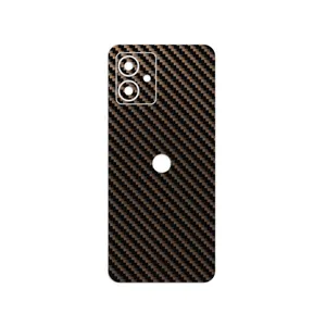 MAHOOT Glossy-Brown-Fiber Cover Sticker for Motorola Moto G14