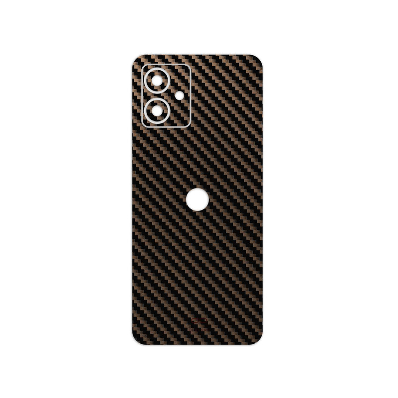 برچسب پوششی ماهوت مدل Glossy-Brown-Fiber مناسب برای گوشی موبایل موتورولا Moto G14