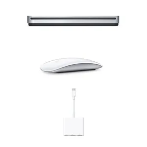 درایو DVD اکسترنال اپل مدل Super Drive به همراه ماوس و مبدل USB-C اپل