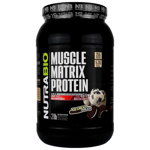 پروتئین وی ماسل ماتریکس با طعم کوکی بستنی نوترابایو - 907 گرم