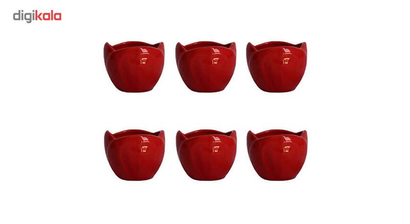 گلدان سرامیکی گلباران سبز طرح گل لاله مدل SL-01 بسته 6 عددی