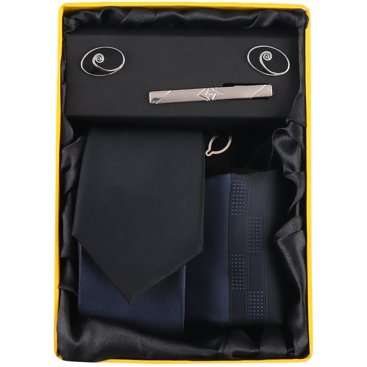 ست کراوات و دستمال جیب و دکمه سردست مردانه فرانکو فروزی مدل F-101801