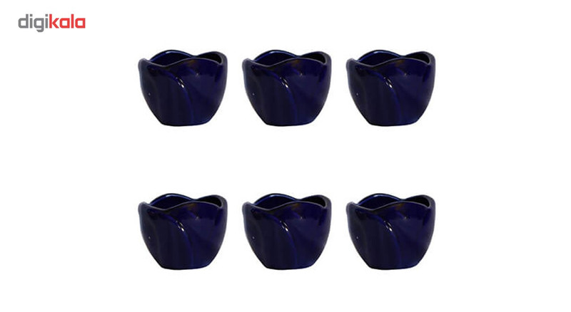 گلدان سرامیکی گلباران سبز طرح گل لاله مدل SL-01 بسته 6 عددی