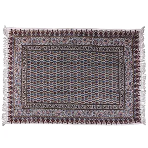 سفره قلمکار ممتاز نرگس‌خانی مدل 03 - 06 طرح بته سرخ آبی سایز 150 × 100سانتی‌ متر