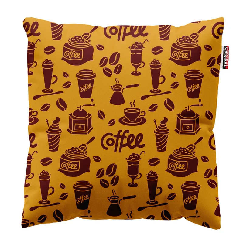 کوسن پاد آفرین طرح کافی کافه قهوه coffee کد 2547 سایز 40*40 سانتی متر