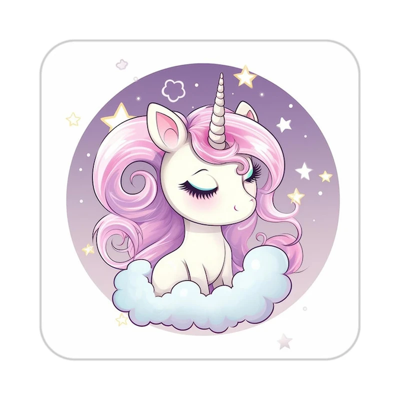 زیر لیوانی کاکتی طرح اسب تک شاخ و یونیکورن مدل mp33479