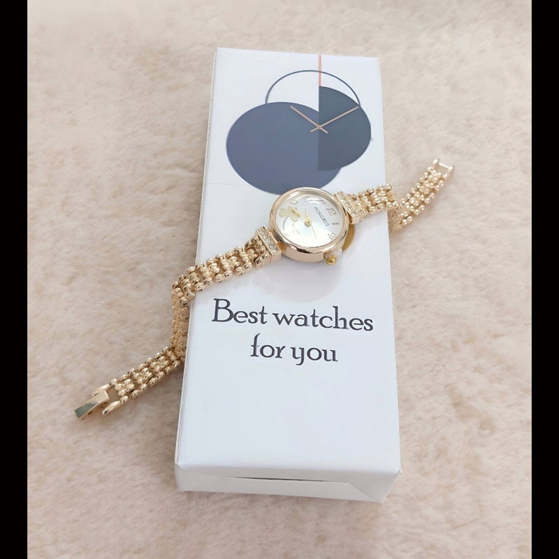 ساعت مچی عقربه ای زنانه هانگروی مدل بند حصیری دستبندی