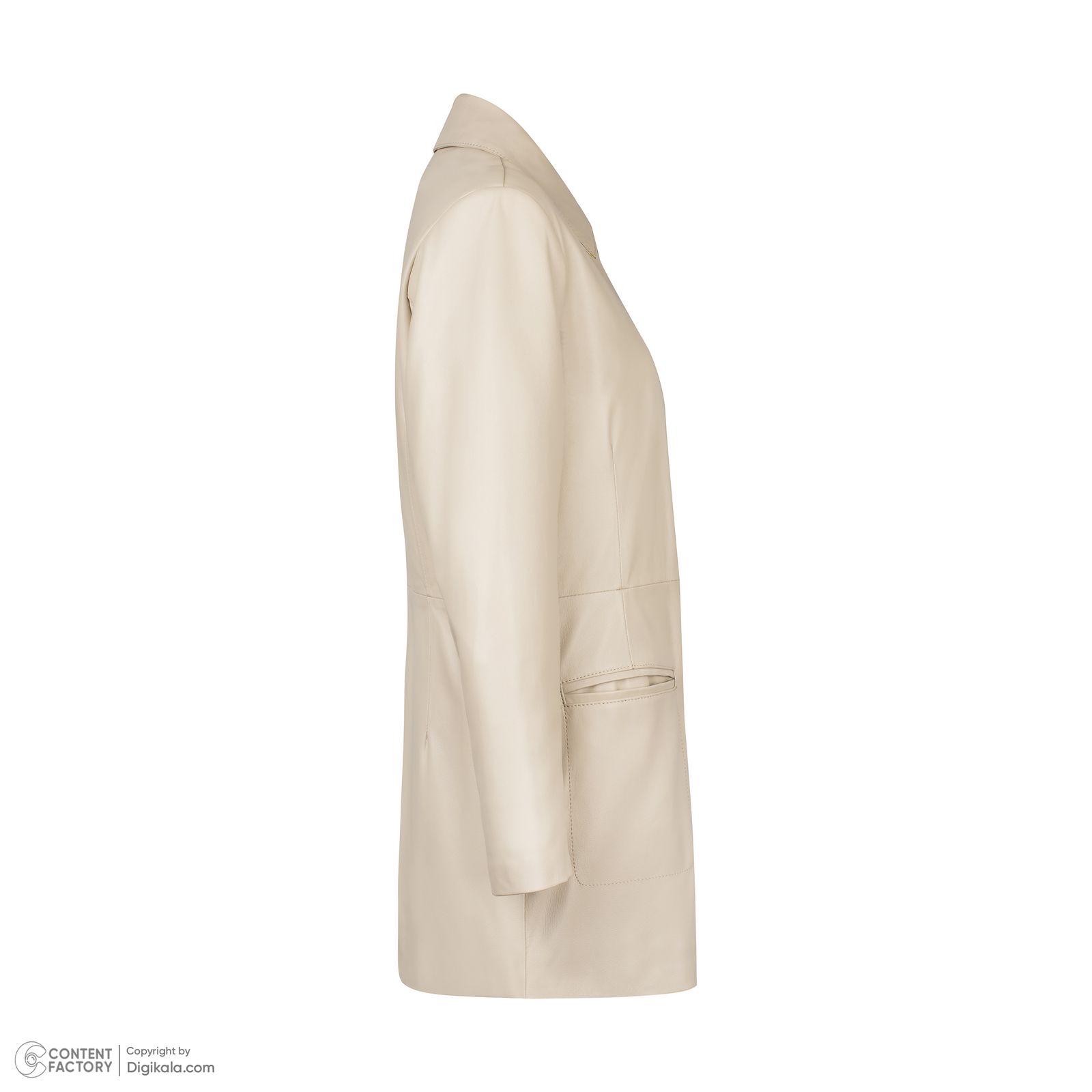 کت چرم زنانه چرم مشهد مدل b0480-092 رنگ استخوانی -  - 8