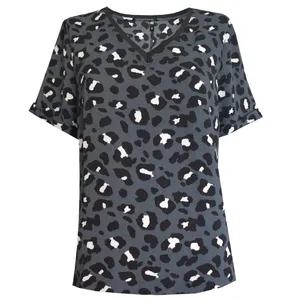 بلوز آستین کوتاه زنانه مدل پلنگی کد 040