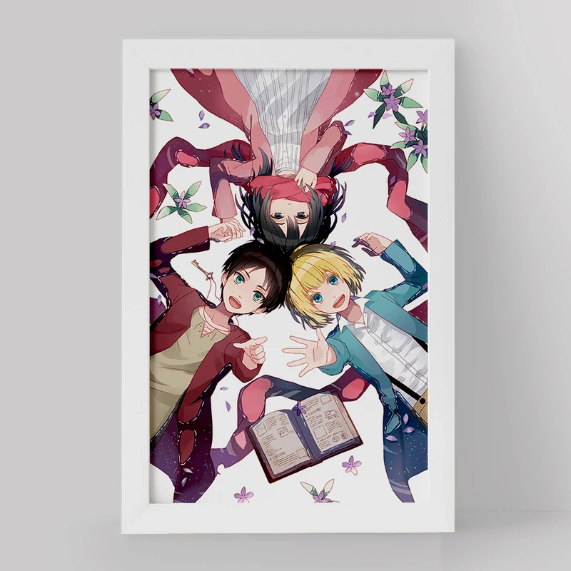 تابلو خندالو مدل میکاسا و ارن و ارمین انیمه اتک آن تایتان Attack on Titan کد 18562