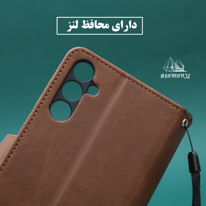 کیف کلاسوری دیامانته مدل Mortand Gn مناسب برای گوشی موبایل سامسونگ Galaxy S25 FE  به همراه بندآویز