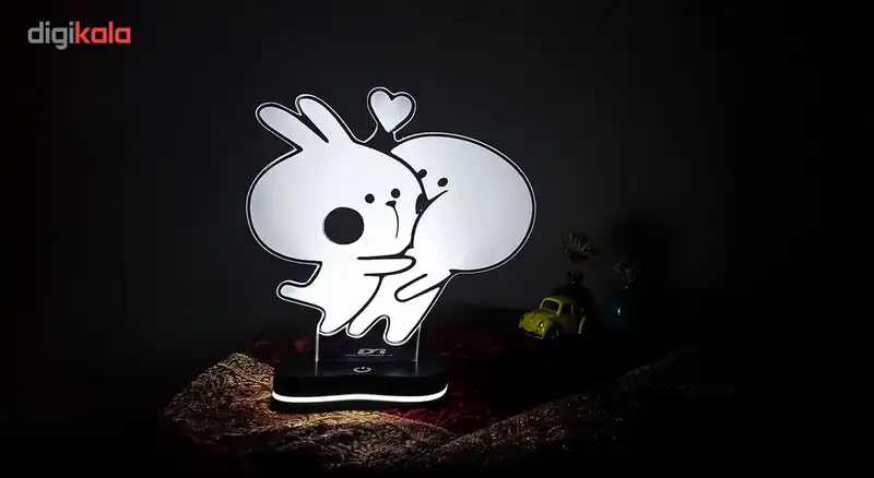 چراغ خواب سه بعدی گالری دیکوماس طرح خرگوش بازیگوش و کله گردالی 3 کد DMS128