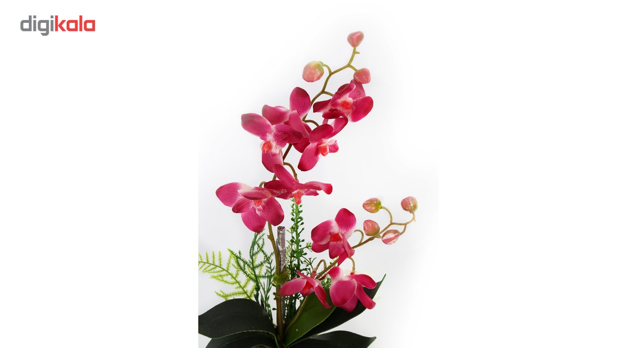 گلدان سرامیک به همراه گل مصنوعی هومز طرح ارکیده مدل 33191