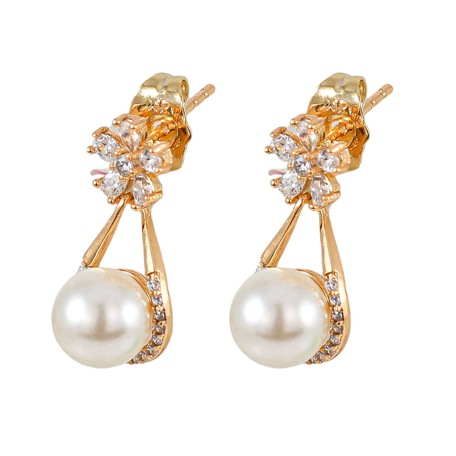 گوشواره زنانه ژوپینگ مدل گل 5 پر کد AAC864 -  - 1