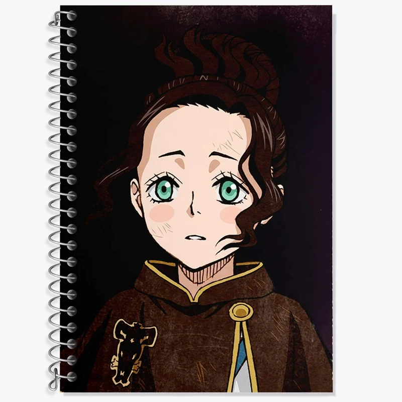 دفتر زبان 50 برگ خندالو مدل سه خط طرح چارمی پاپیستون انیمه بلک کلاور Black Clover کد 11708