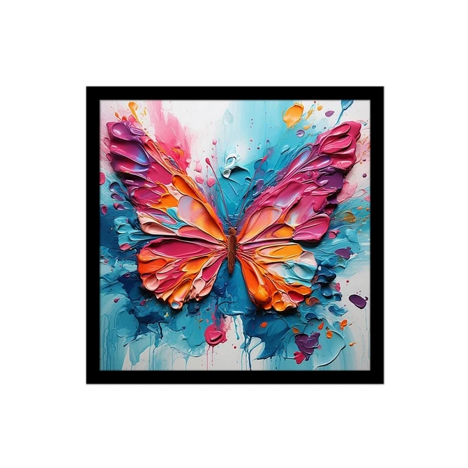 تابلو نوری بکلیت طرح نقاشی رنگ روغن پروانه مدل B-MID-16178