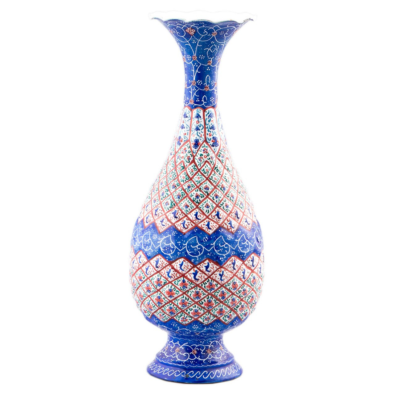 گلدان میناکاری مسی رستا طرح صراحی 8-12-102 ارتفاع 25  سانتی متر