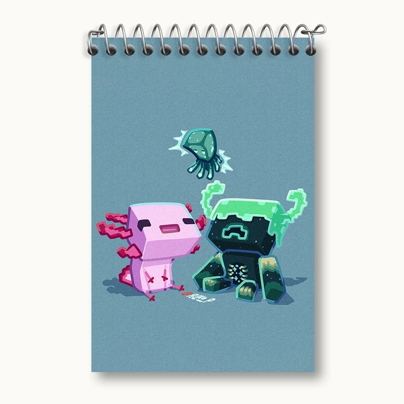 دفتر یادداشت 50 برگ خندالو مدل ماینکرافت (Minecraft) کد F255