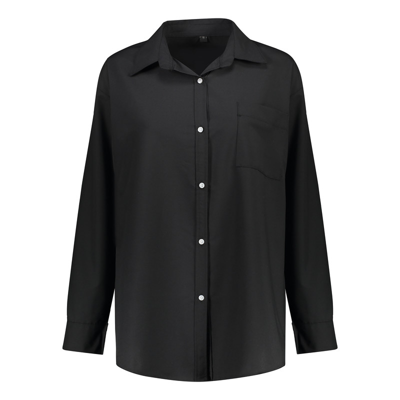 شومیز آستین بلند یقه برگردان زنانه مدل ساده