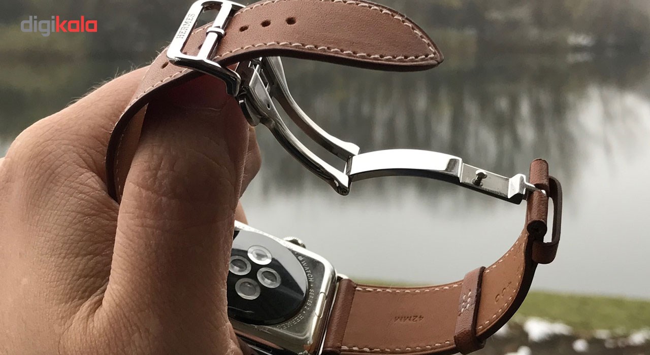 Apple watch hermès stainless steel case with clearance ébène barenia leather single tour deployment buckle