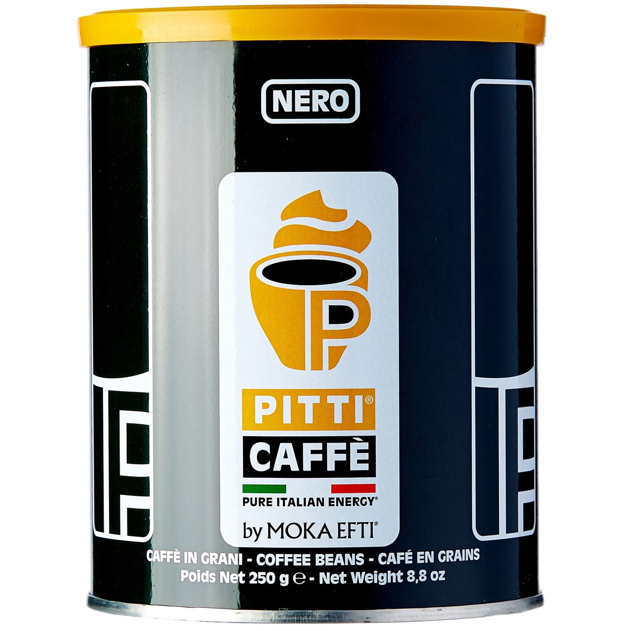 قوطی دانه قهوه پیتی کافه مدل Nero مقدار 250 گرم