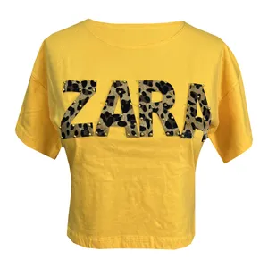 تی شرت آستین کوتاه زنانه کد 1559 رنگ زرد