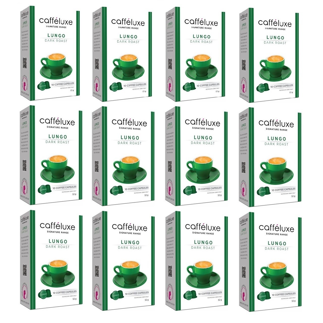 کپسول قهوه دستگاه نسپرسو کافه لوکس مدل  Dark Roast Lungo-مجموعه  12 جعبه