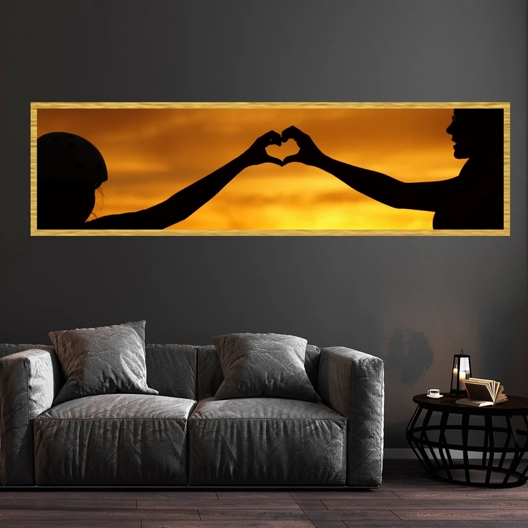 تابلو بکلیت طرح منظره غروب آفتاب عاشقانه مدل T-7371