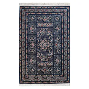 فرش ماشینی پاتریس طرح اردیبهشت زمینه آبی
