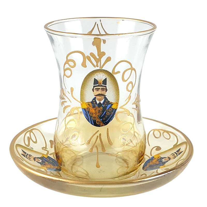 استکان نعلبکی 6 عددی طرح شاه عباسی سری Gold