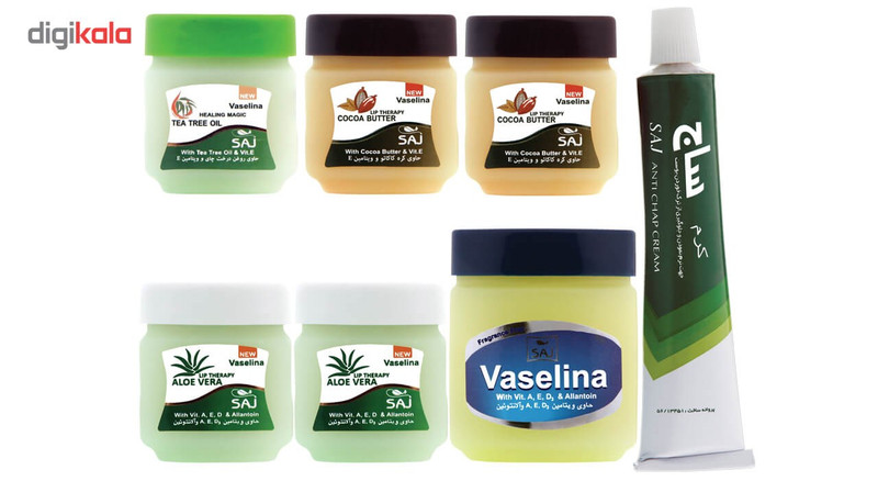 کرم ترک پا و وازلین ساج مدل 5-1 مجموعه 7 عددی