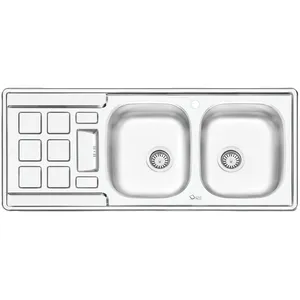 سینک ایلیا استیل مدل 4021R توکار سایز 50 × 120 سانتی متر