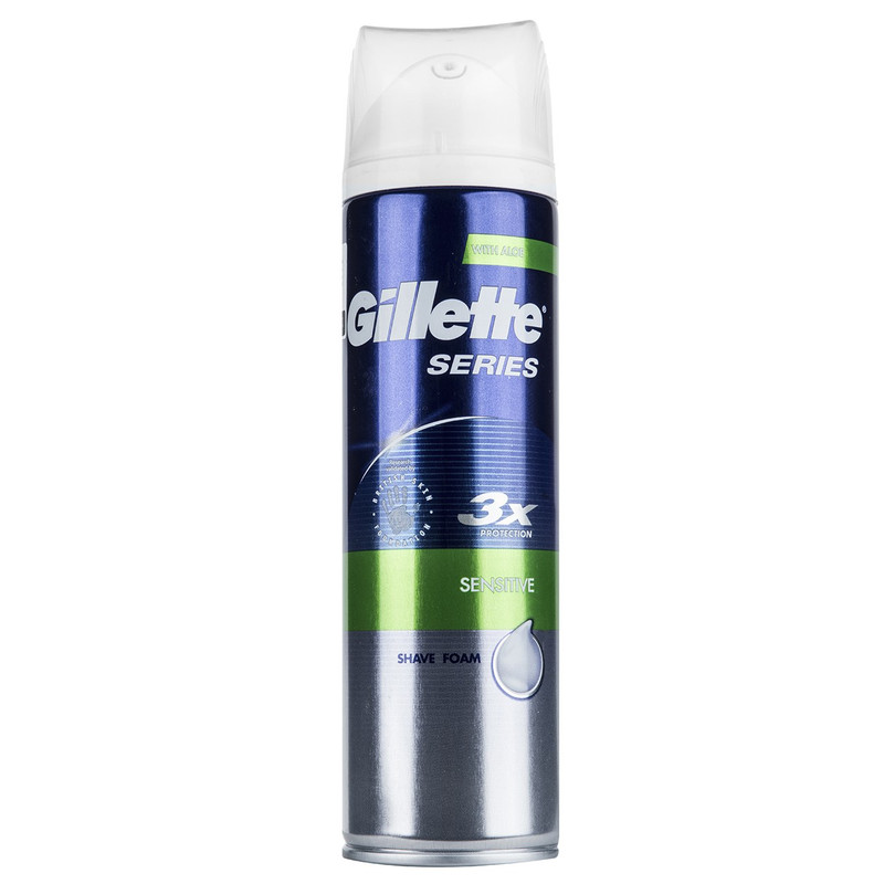 فوم اصلاح ژیلت سری 3X مدل Sensitive حجم 250 میلی لیتر