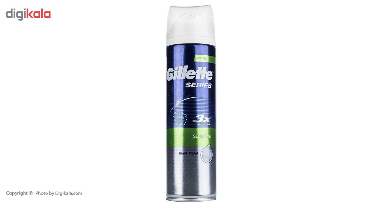 فوم اصلاح ژیلت سری 3X مدل Sensitive حجم 250 میلی لیتر -  - 4