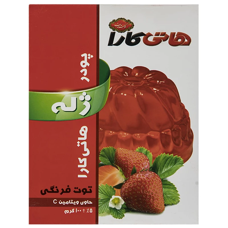 پودر ژله توت فرنگی هاتی کارا مقدار 100 گرم