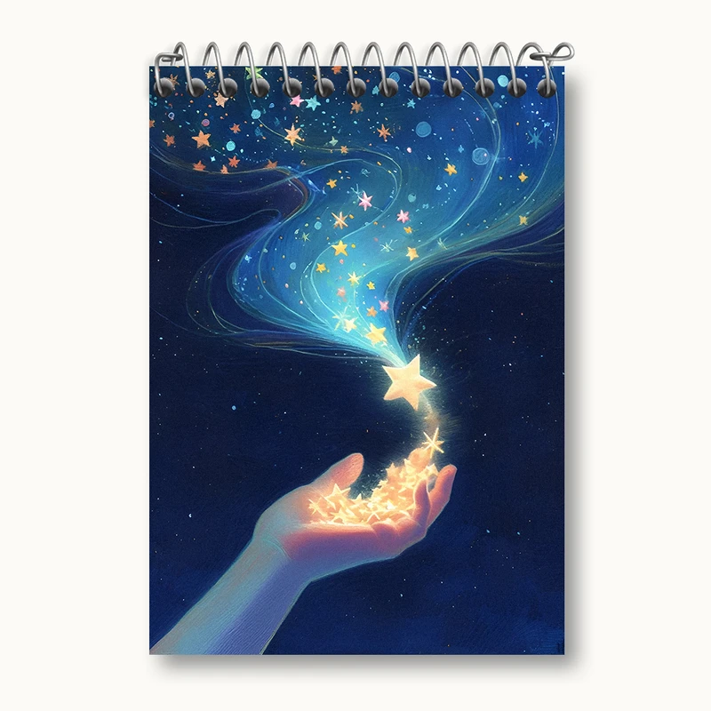 دفتر یادداشت 50 برگ خندالو طرح آسمان شب کد N3063