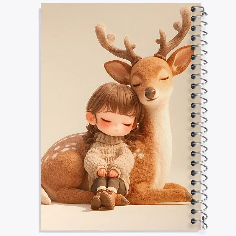 دفتر مشق 50 برگ خندالو طرح دخترانه کیوت کد F5803