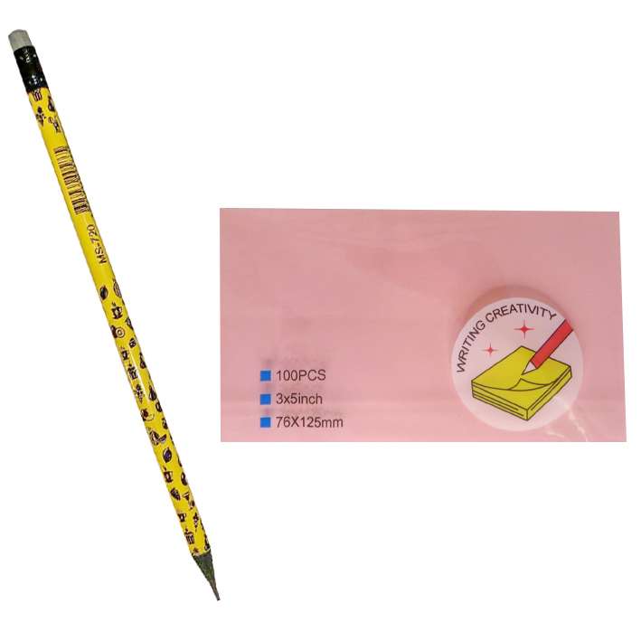 کاغذ یادداشت چسب دار کد B125 به همراه مداد