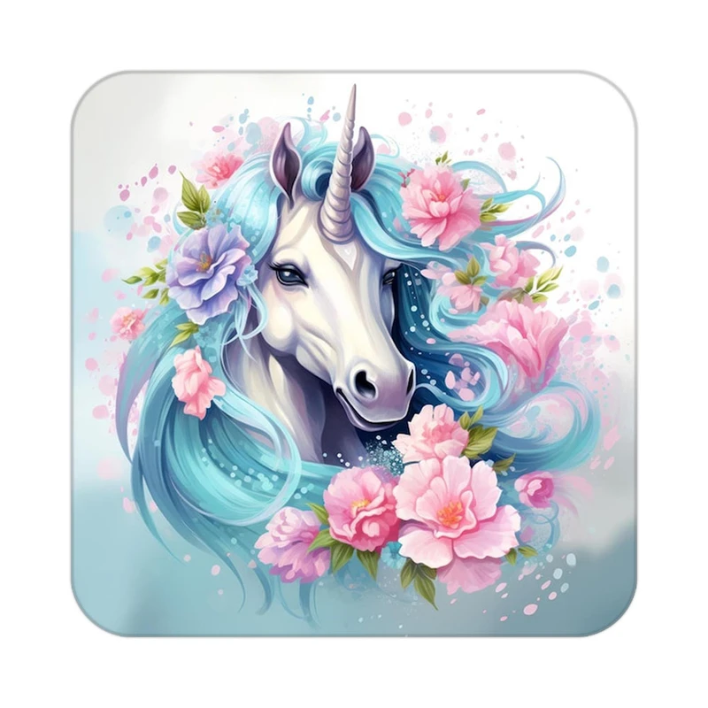 زیر لیوانی کاکتی طرح اسب تک شاخ و یونیکورن مدل mp31001