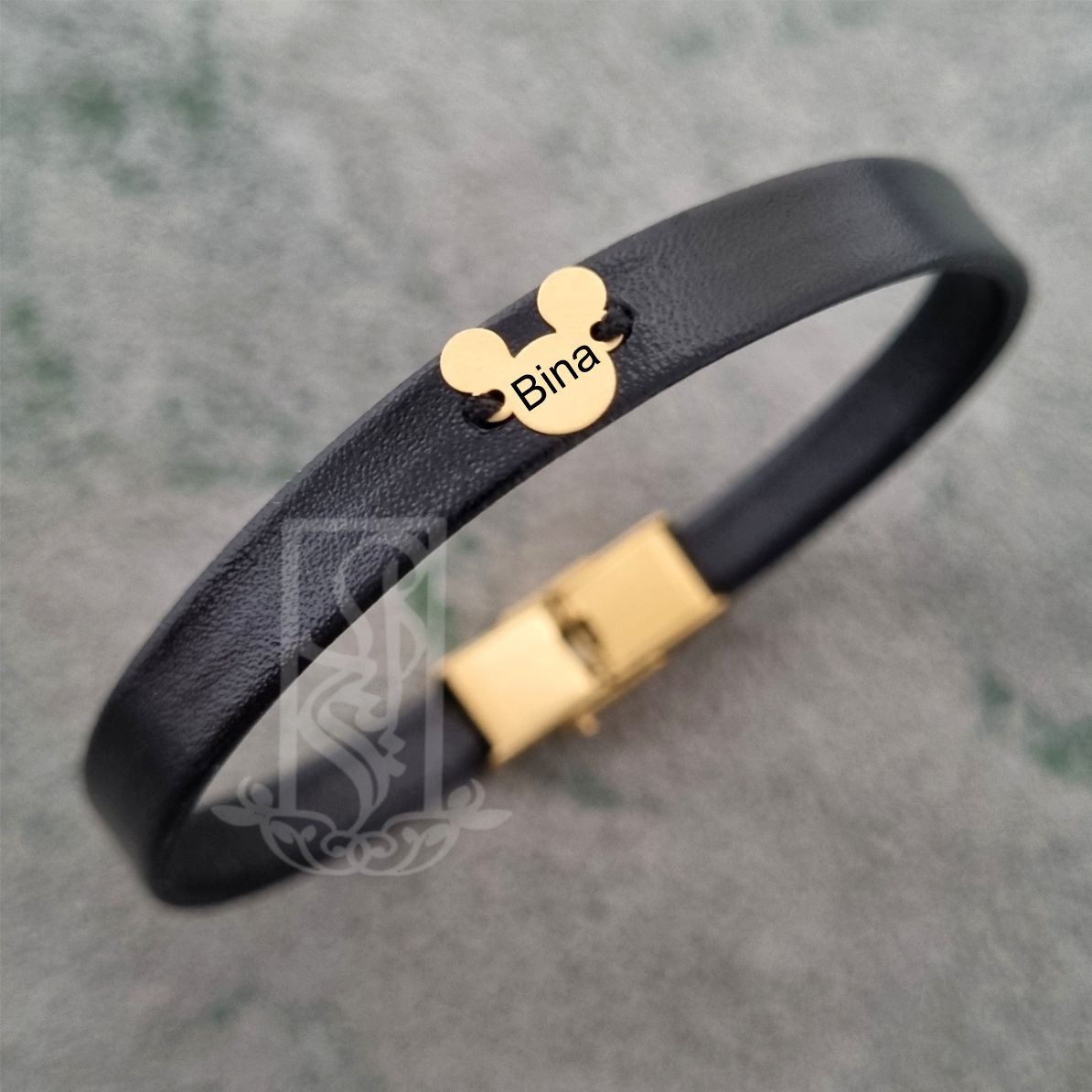 دستبند طلا 18 عیار زنانه لیردا مدل اسم بینا -  - 2